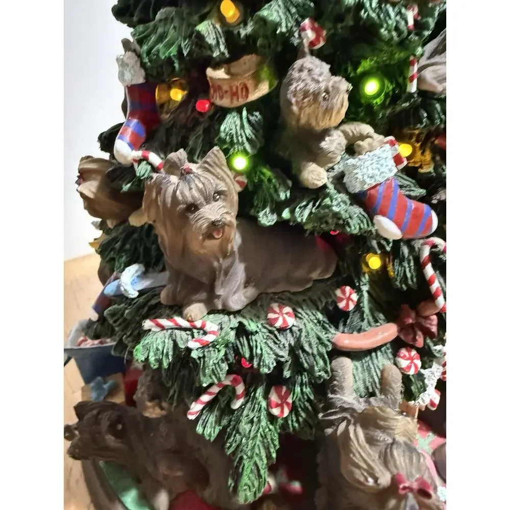 Danbury Yorkie Dog Light Up Christmas Tree Tested Works